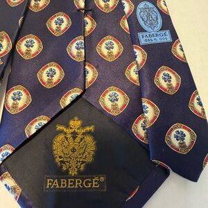 Exquisite Faberge Men’s Tie in Classic Iconic Egg Pattern-100% Silk